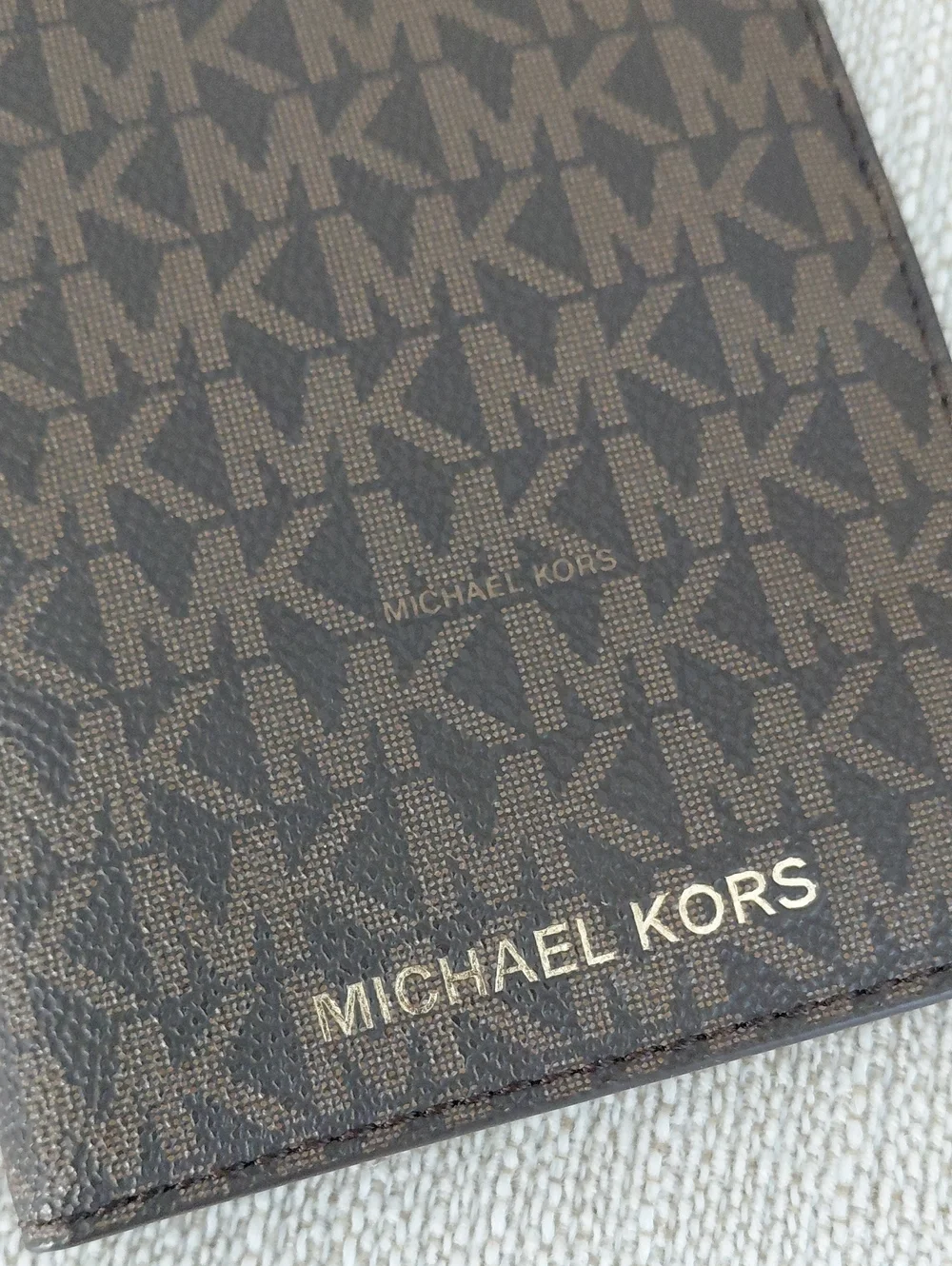 Michael Kors Brown Monogram Jet Set Passport Wallet